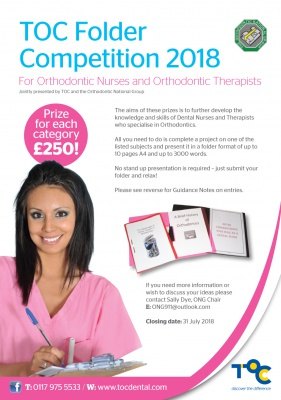 TOC 2018 Folder Competition for Orthodontic Nurses &amp; Therapists