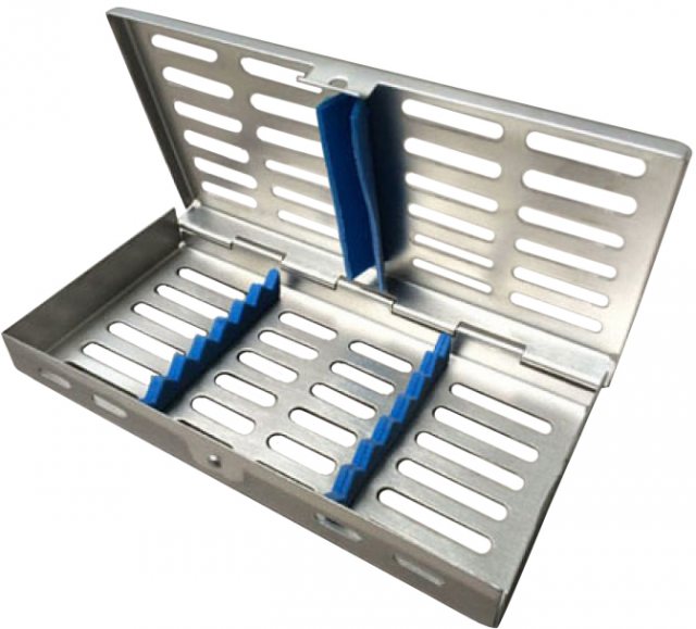 Sterilisation cassette - fixed lid, 7 instruments